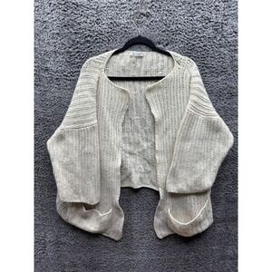 Ryan Roche Knitted Cashmere Oversized Open-Front Cardigan Ivory Womens One Size